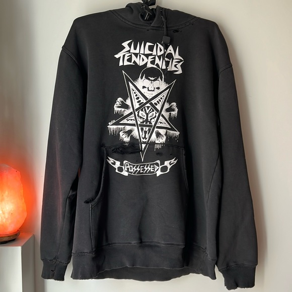 FREE SHIPPING Vintage Suicidal Tendencies Hoodie Sweatshirt Band Merchandise - Picture 3 of 14